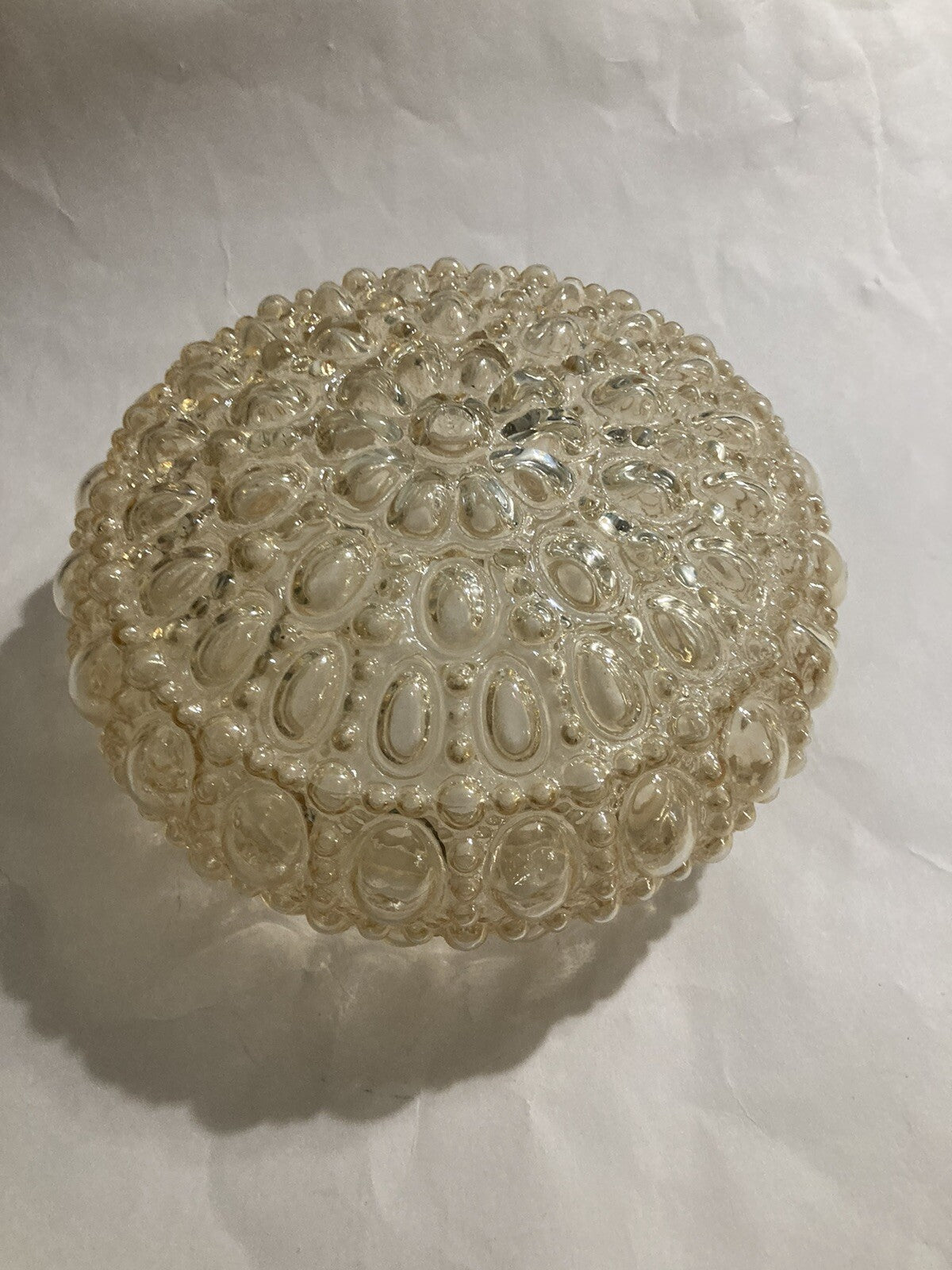 Mid-Century Glass Ornate Ceiling Lamp Cover Rare