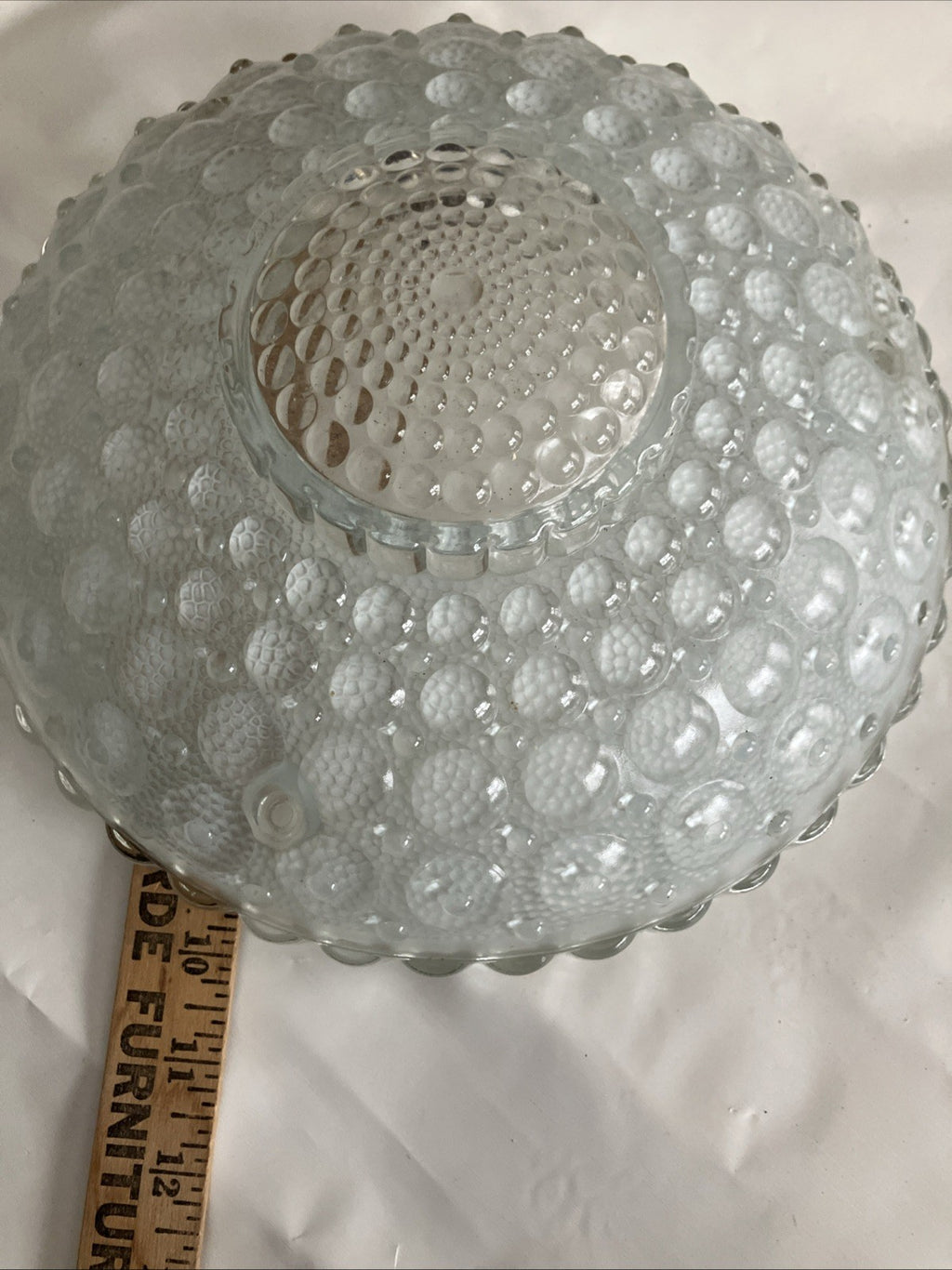 10” White Glass Art Deco Ceiling Light Shade Antique Cover Hobnail Bubble; Clear