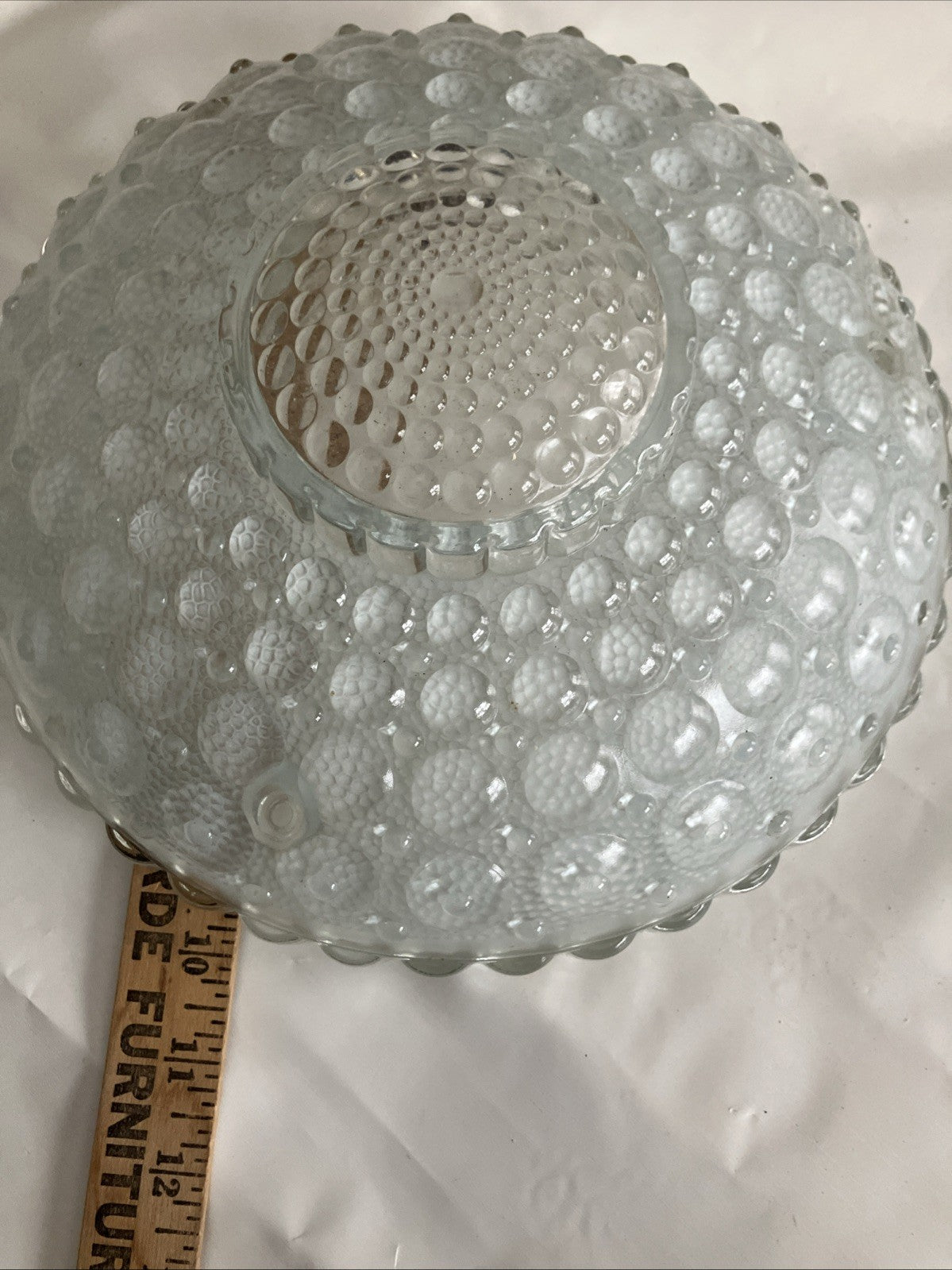 10” White Glass Art Deco Ceiling Light Shade Antique Cover Hobnail Bubble; Clear