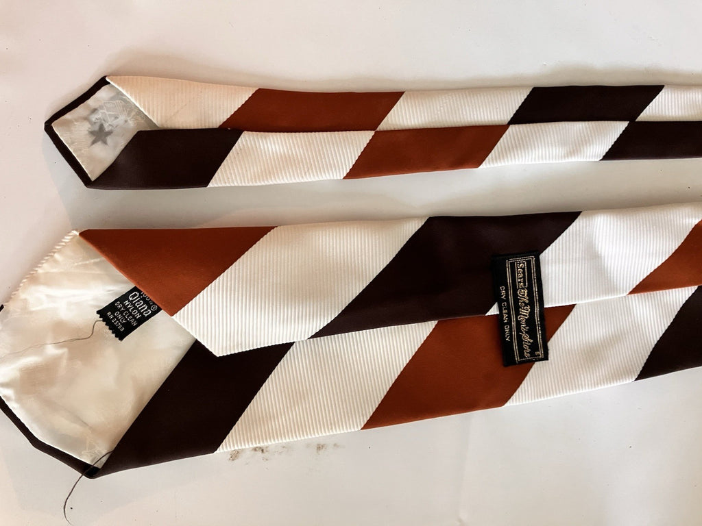 Vintage 1960’s Lot Of 7 Ties; Wide And Skinny Ties, Bow tie Clip On