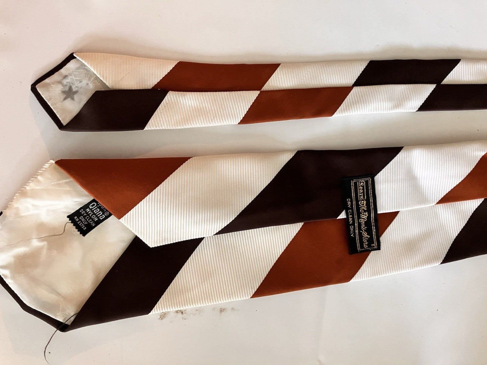 Vintage 1960’s Lot Of 7 Ties; Wide And Skinny Ties, Bow tie Clip On