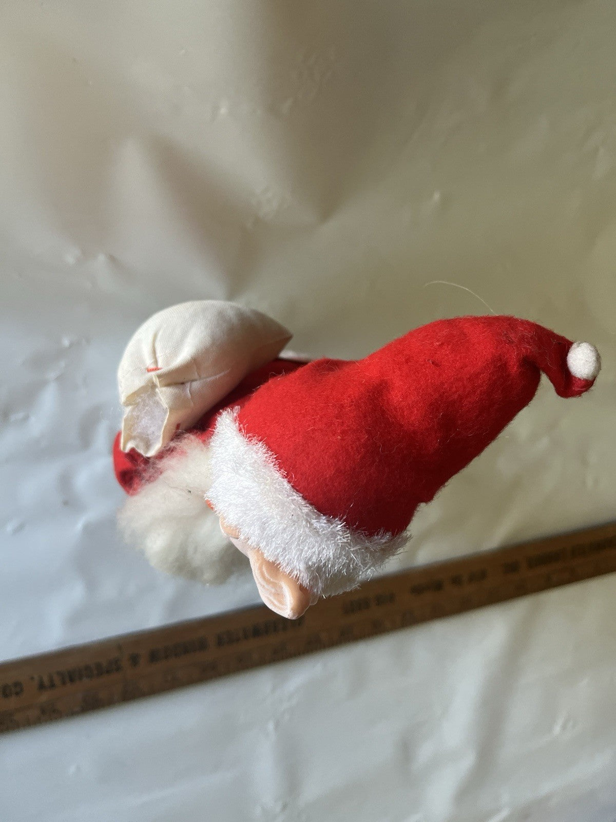 Vintage 1950's Santa Claus 13" Tall MCM Made In Japan; Rubber Face, Soft Body.