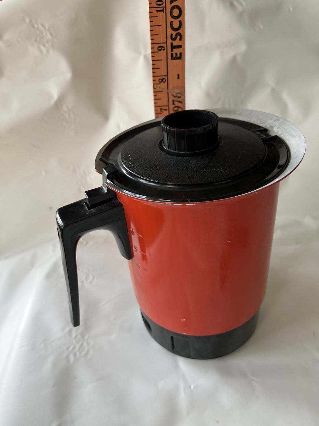 Vtg West Bend Instant Hot Pot 36 oz Retro Red Orange Electric Tea Kettle - Works