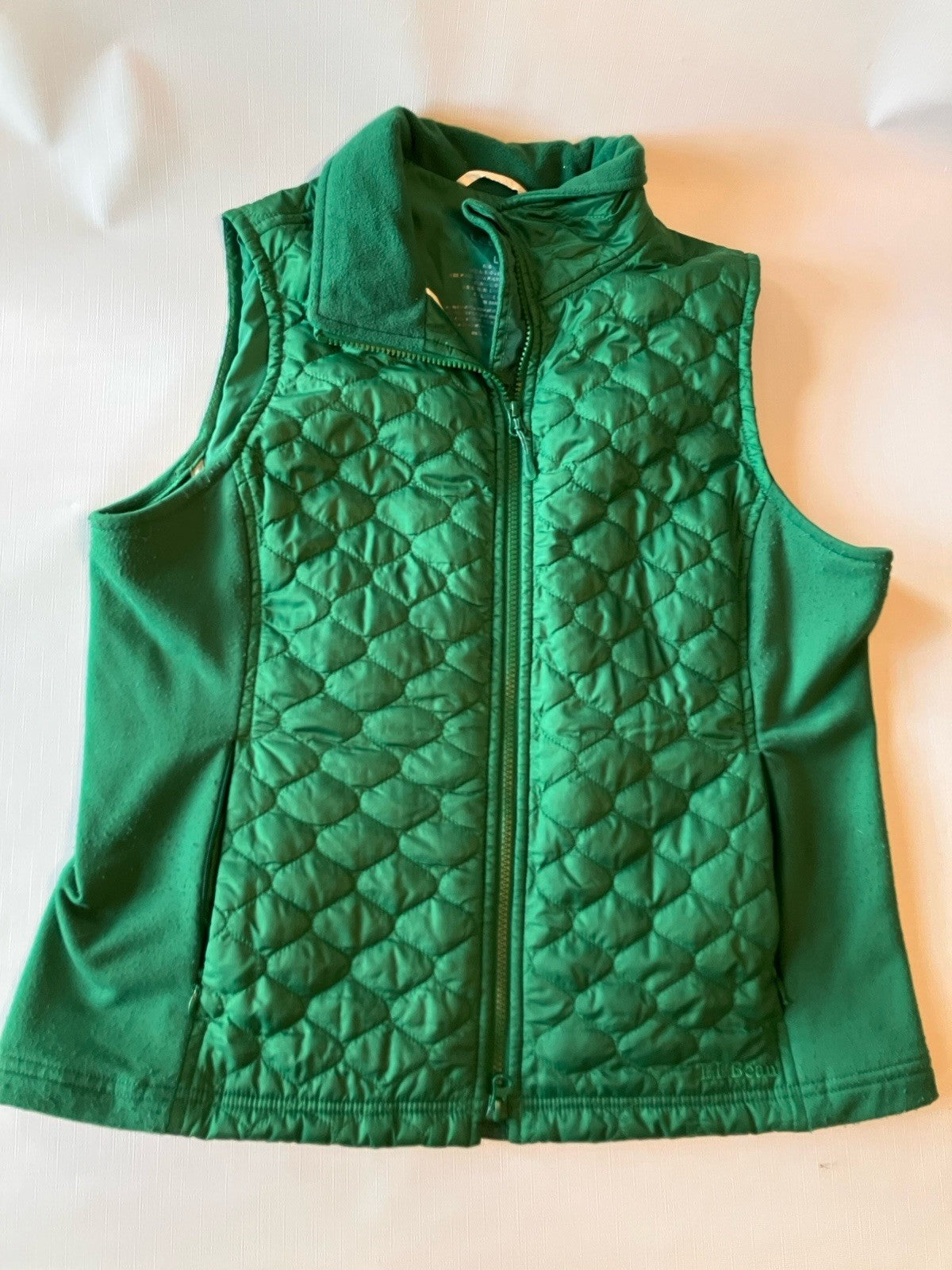 LL Bean Women’s Large Kelly Green Quilted Thinsulate Insulated Vest