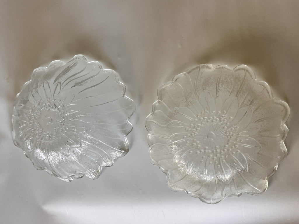 Vintage 1970s Indiana Glass Etched Floral Bowl Trio;