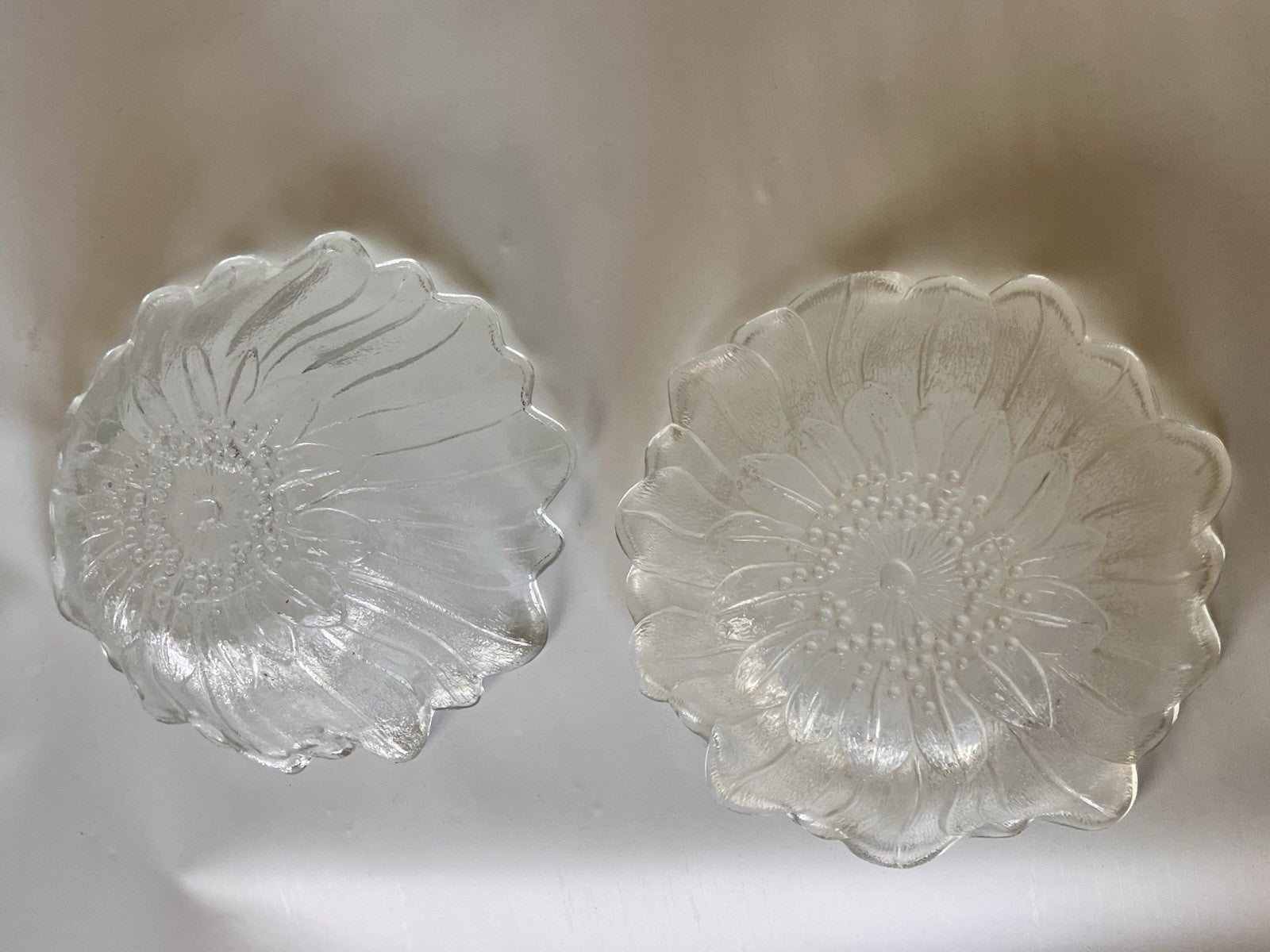 Vintage 1970s Indiana Glass Etched Floral Bowl Trio;