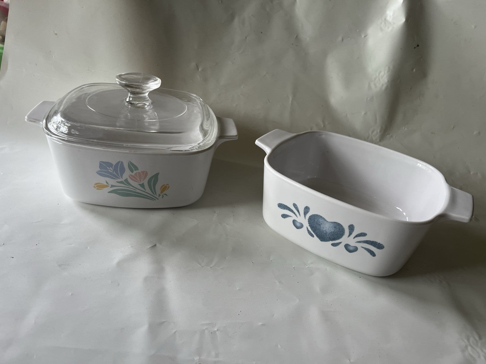Vintage 1.5L Corningware Casserole 1990s- Friendship And Blue Heart, 1 Lid