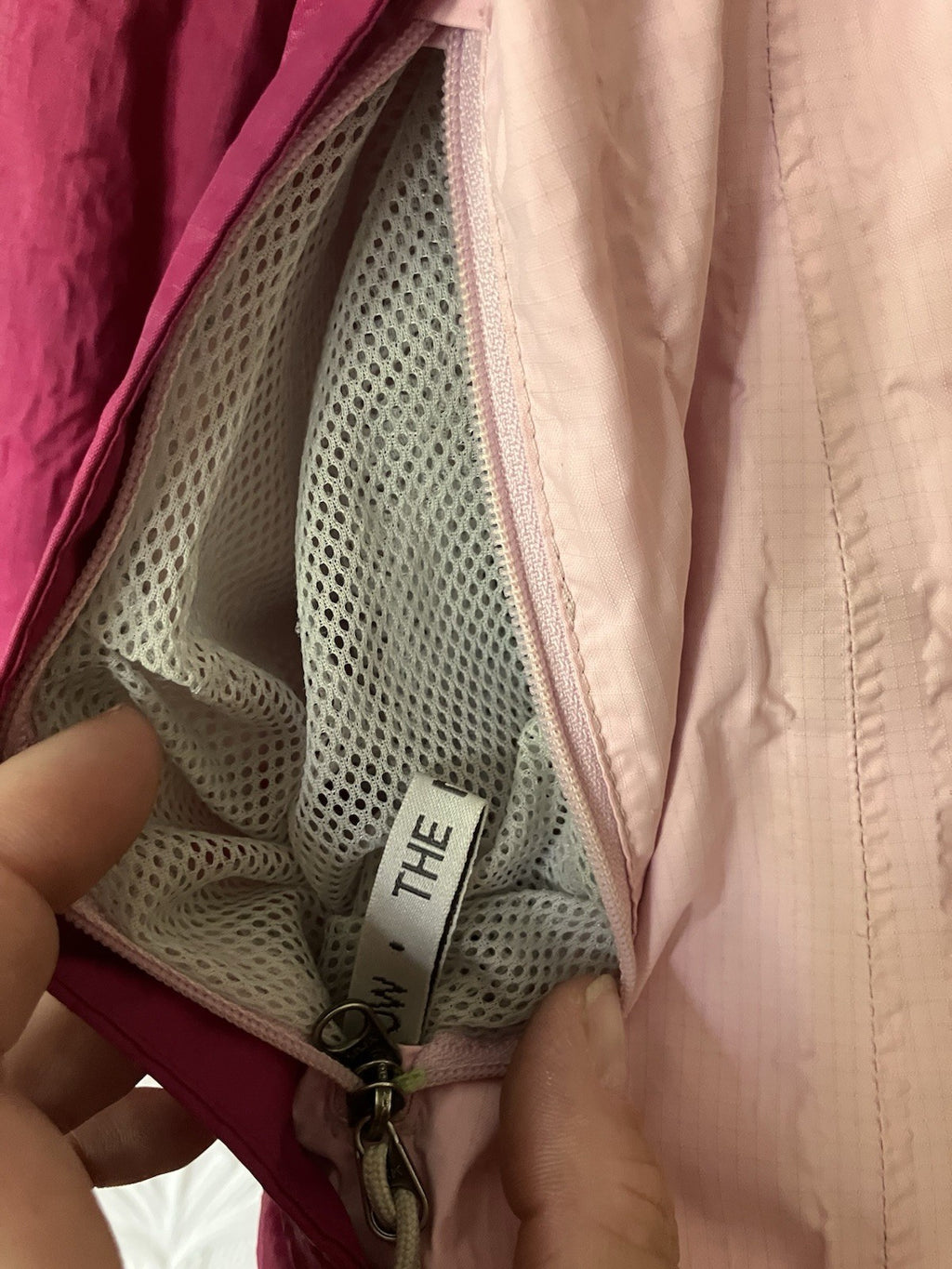 Women’s Pink Two tone  North Face Large Rain  Lightweight Jacket.