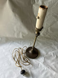 Vintage Candlestick/ Boudoir Brass Lamp, 13” Tall.