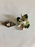 Vintage Bone China/Porcelain Floral Brooches (2)