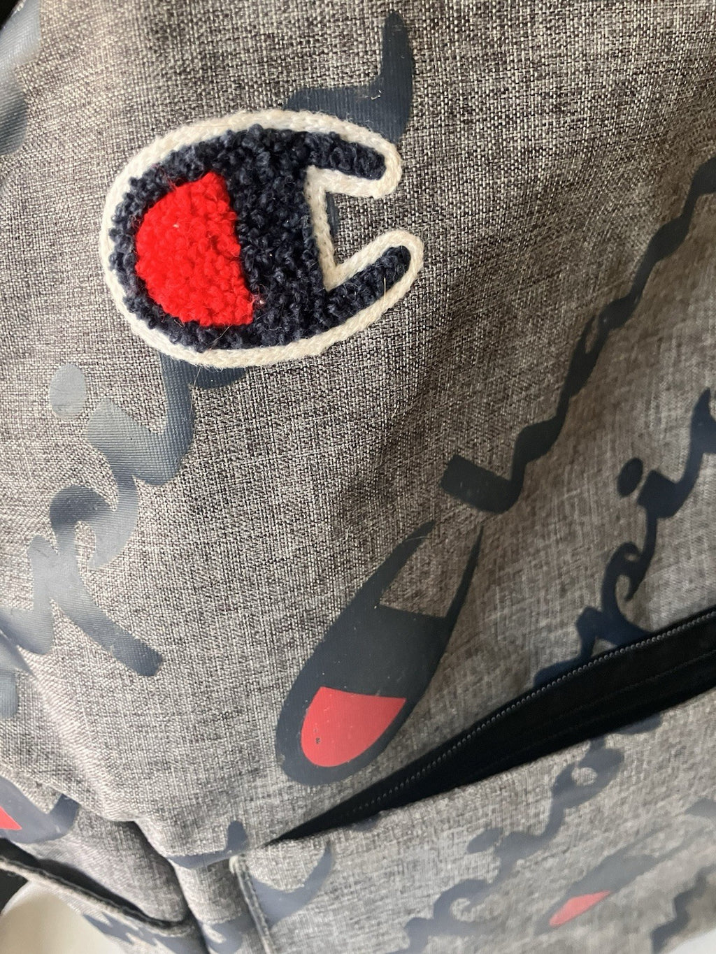 Classic Grey Champion “C”  Backpack Unisex, Very Clean