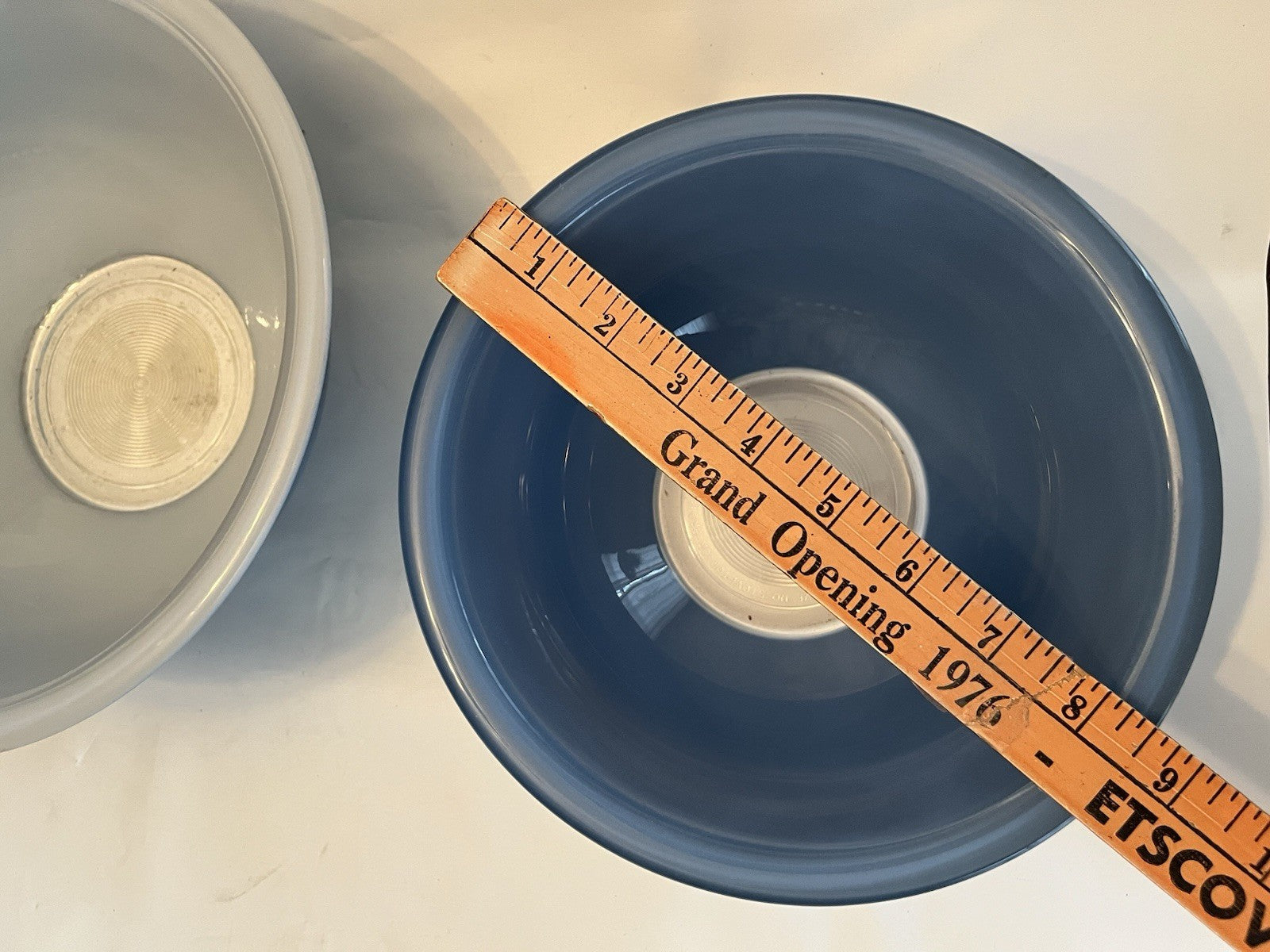 Pyrex Vintage Moody Blues Clear Bottom Nesting Mixing Bowls 323 325 Set of 2