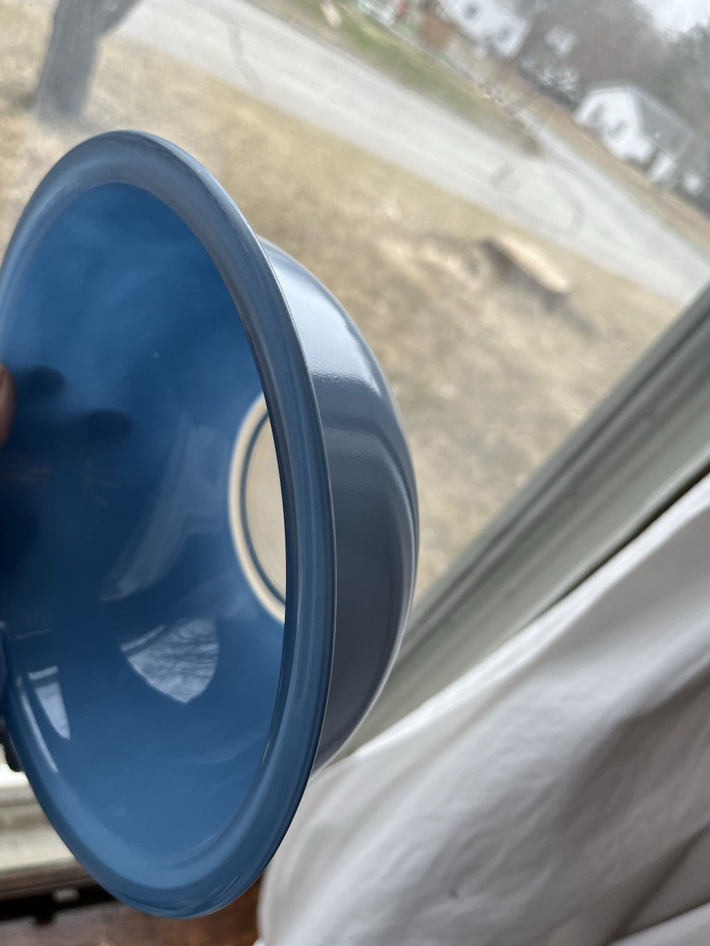 Pyrex Vintage Moody Blues Clear Bottom Nesting Mixing Bowls 323 325 Set of 2