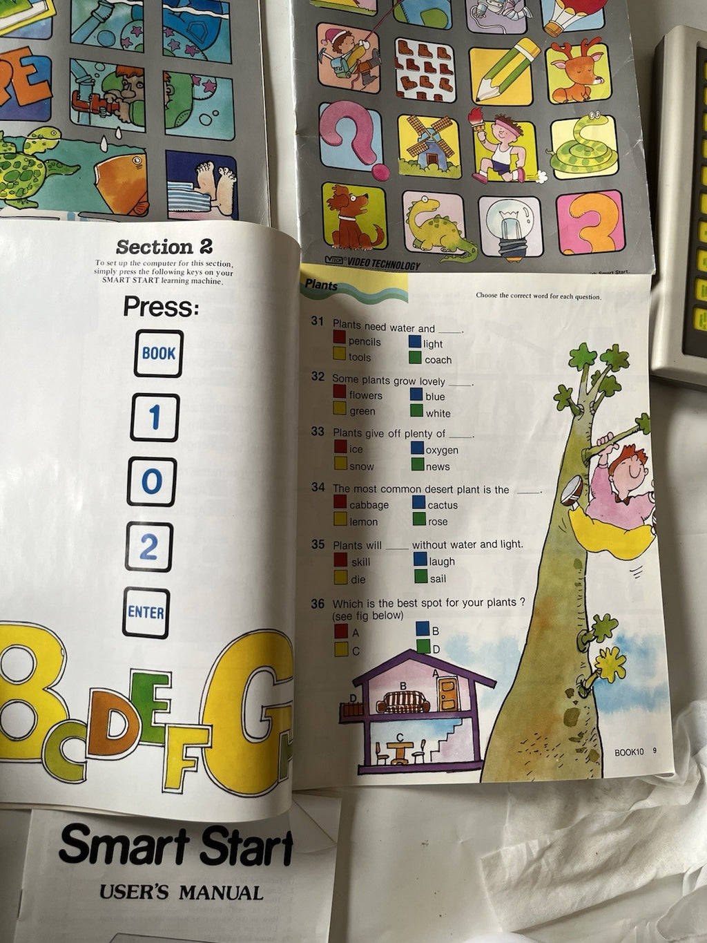 Vintage Kids Smart Start Interactive Pre-computer Learning Machine W/box, Books