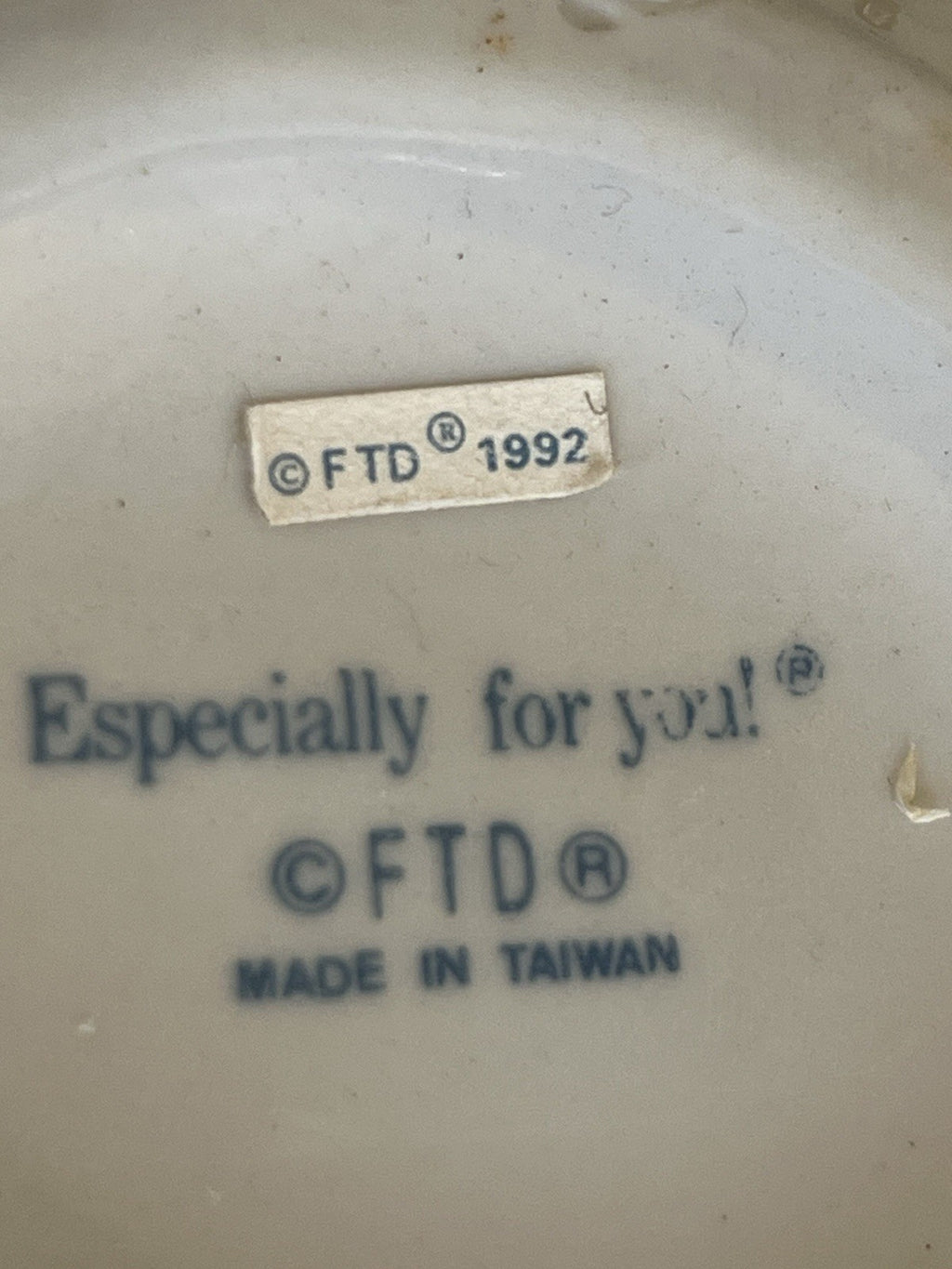 Vintage FTD Especially For You Ceramic Flower Vase 1992 Edition