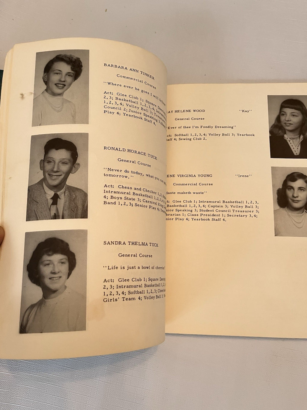 Vintage 1956 Danforth, Maine Yearbook And Grade 5 Class Photo
