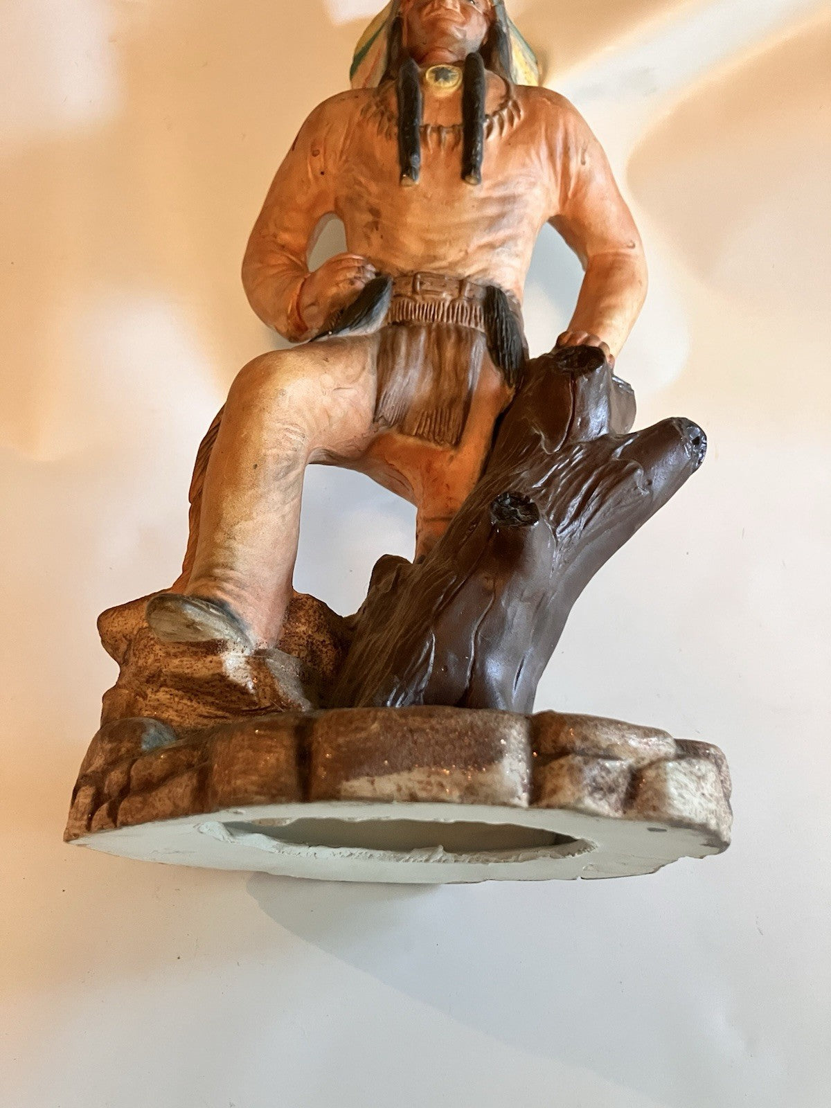 1980s Ceramic Native American Statue 16” Tall