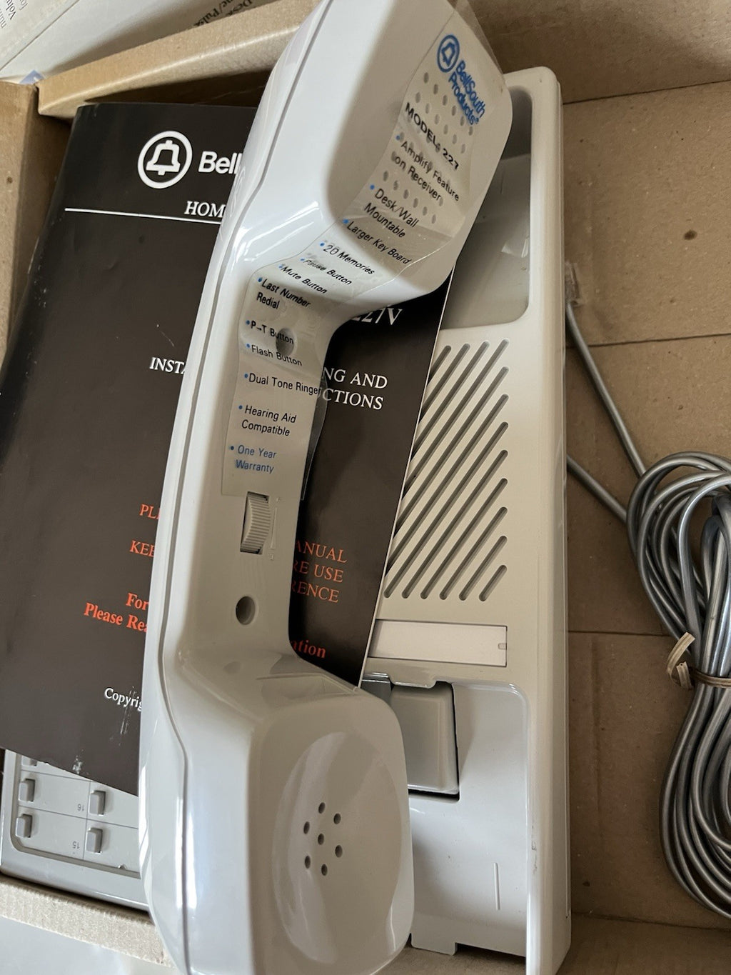 1990 White Telephone Bell South Home Office New In Box Supremacy 227V