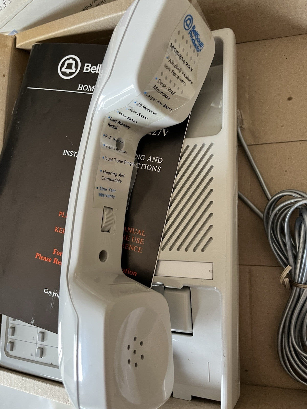 1990 White Telephone Bell South Home Office New In Box Supremacy 227V