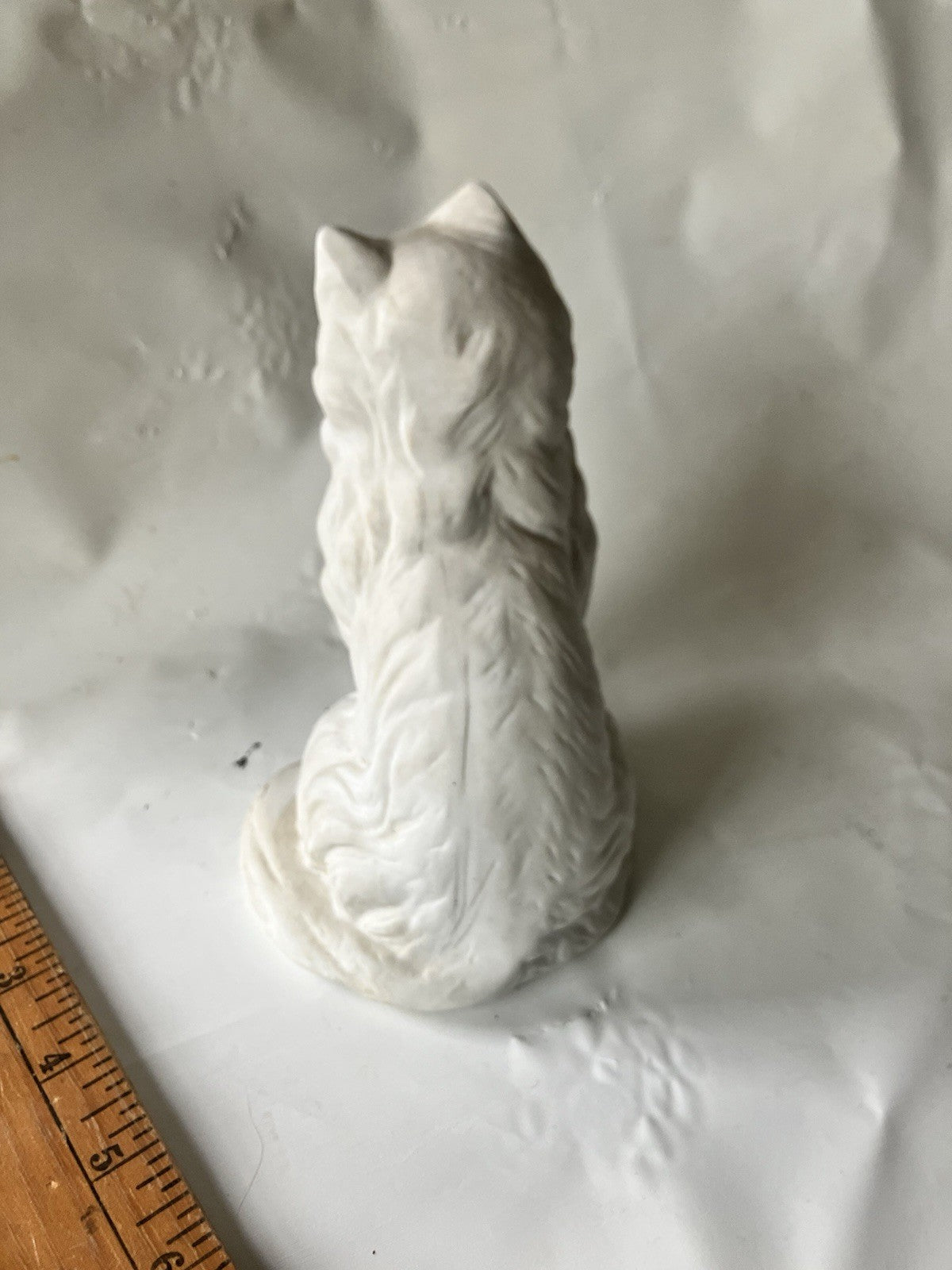 Vintage White Porcelain Persian Cat Figurine 6.5” Tall