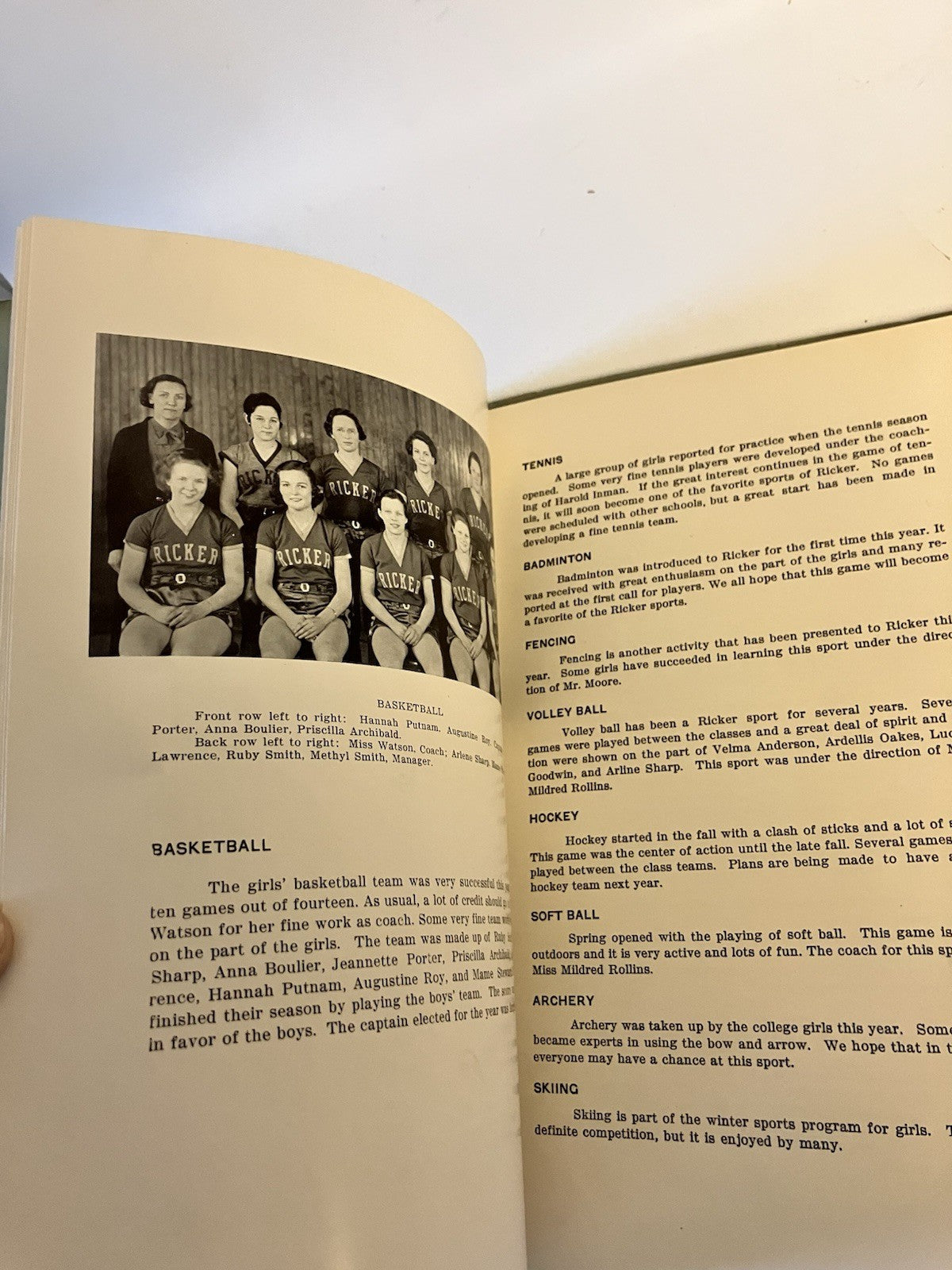 1937 Aquilo Ricker Classical Institute And Jr. College Yearbook Houlton, ME