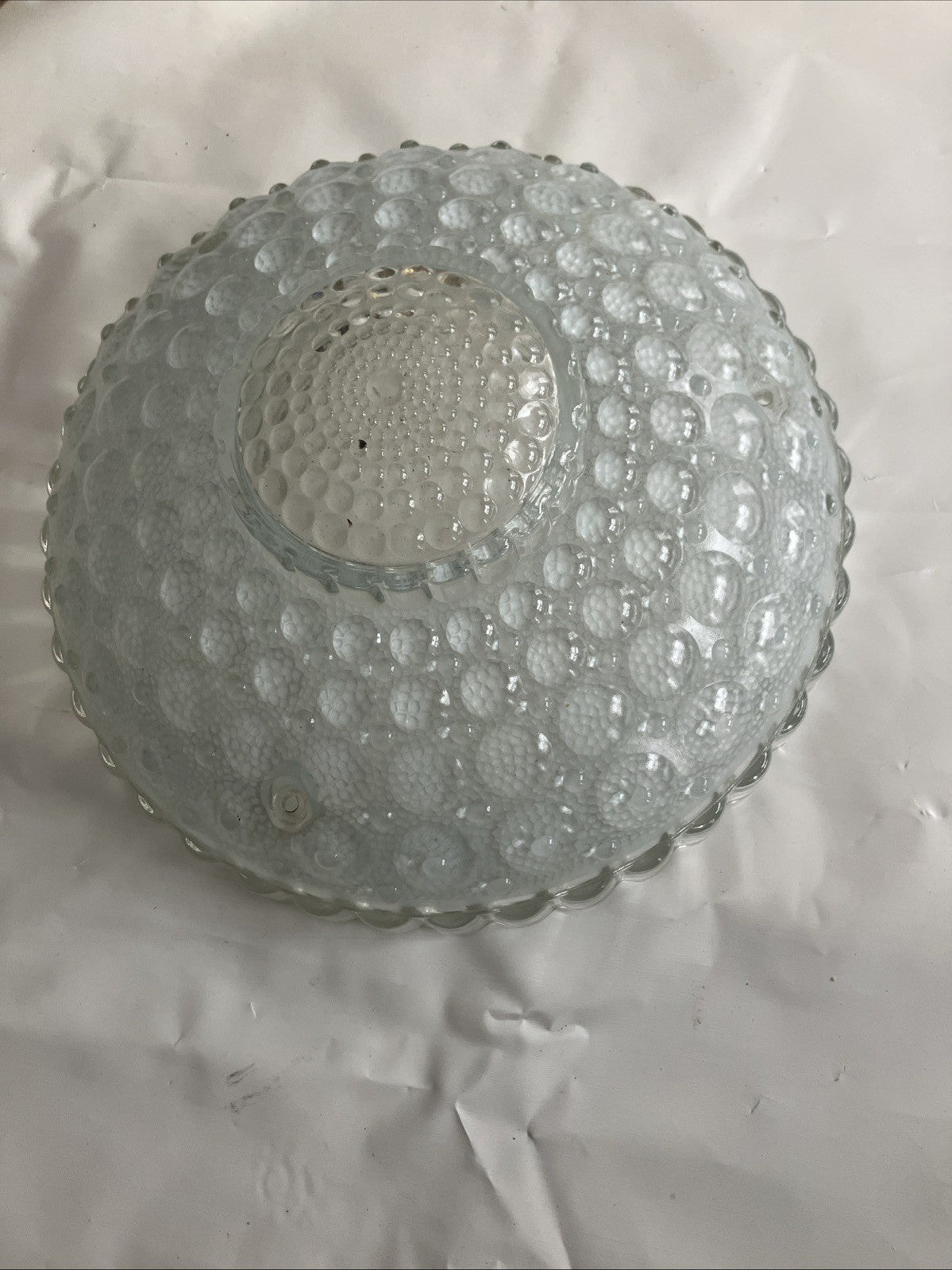 10” White Glass Art Deco Ceiling Light Shade Antique Cover Hobnail Bubble; Clear
