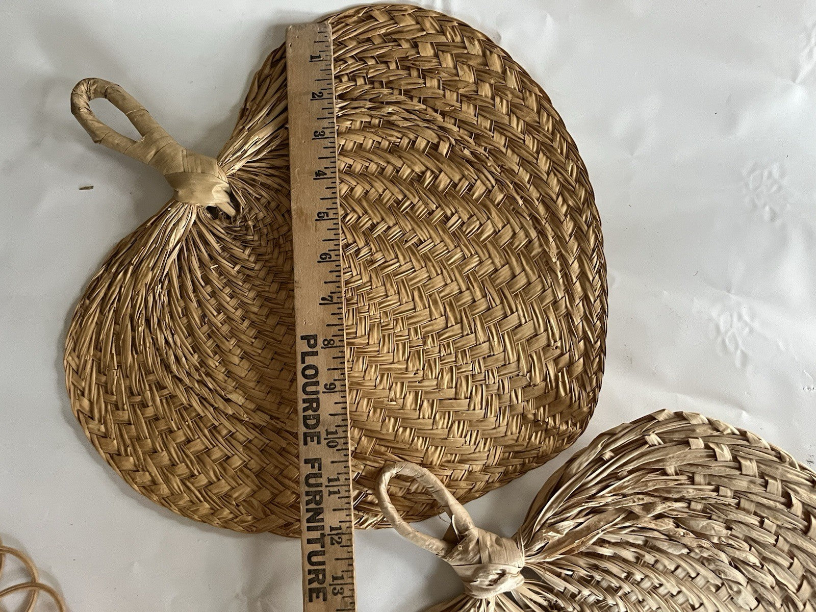 Vintage 12” Handwoven Palm Grass Wall Hanging. Boho Decor, 70/Cottage