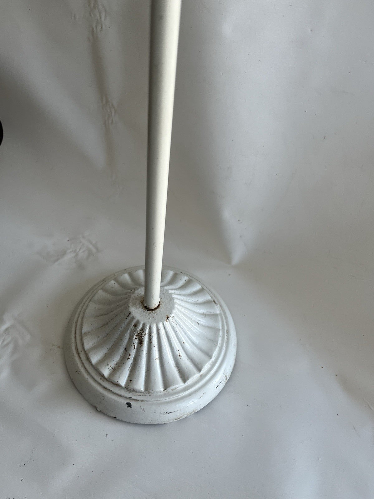 Wrought Iron Wreath Or Purse Holder Double Hooked White Antique Finish 36.5”