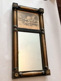 Vintage Currier & Ives Split Mirror/Print Wall Hanging