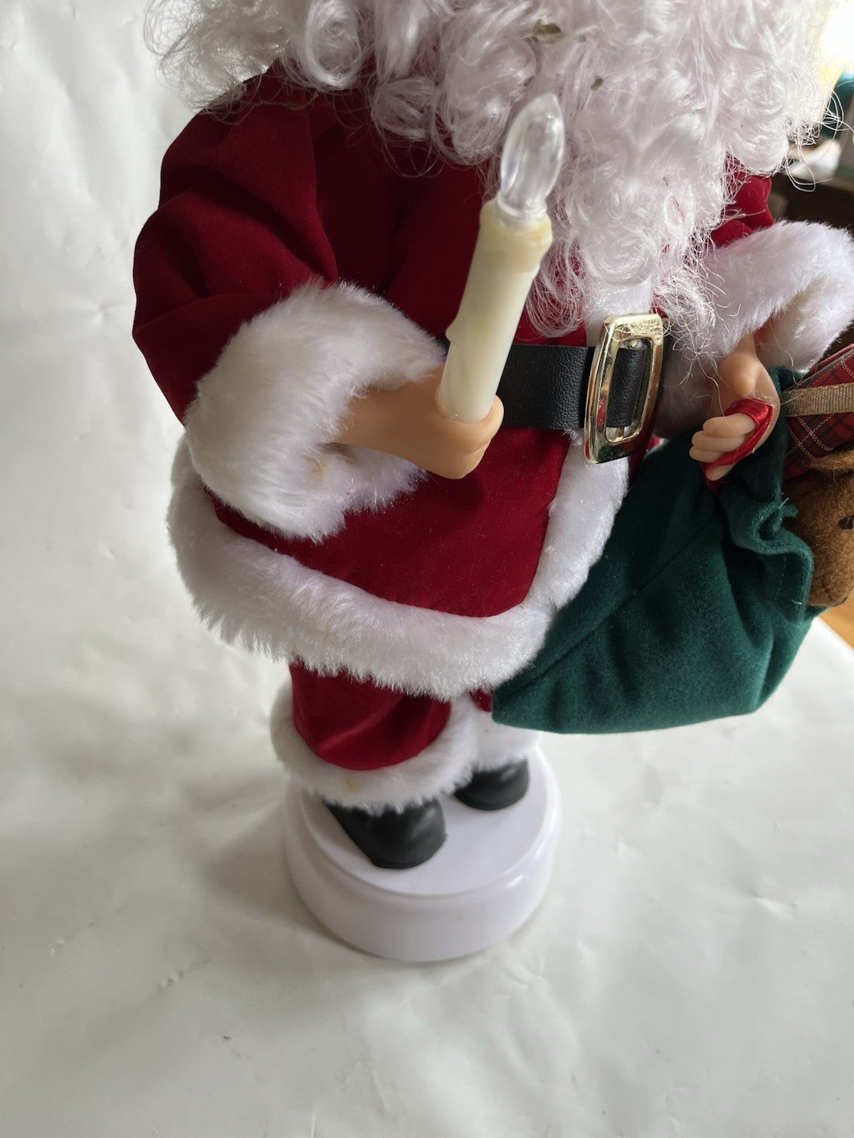 Vintage Christmas Santa With Candle/Toys Movement Figure By Padma