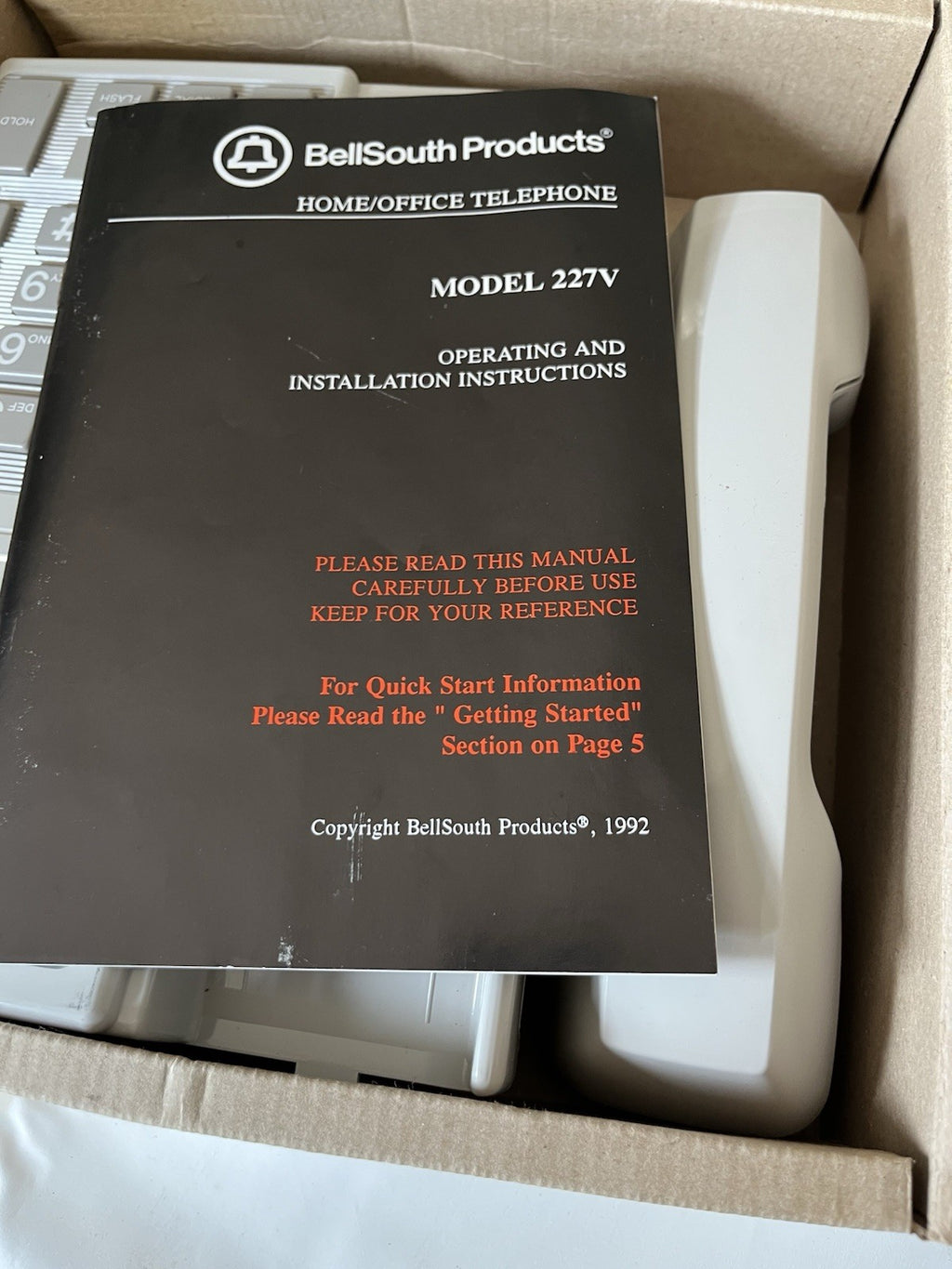 1990 White Telephone Bell South Home Office New In Box Supremacy 227V