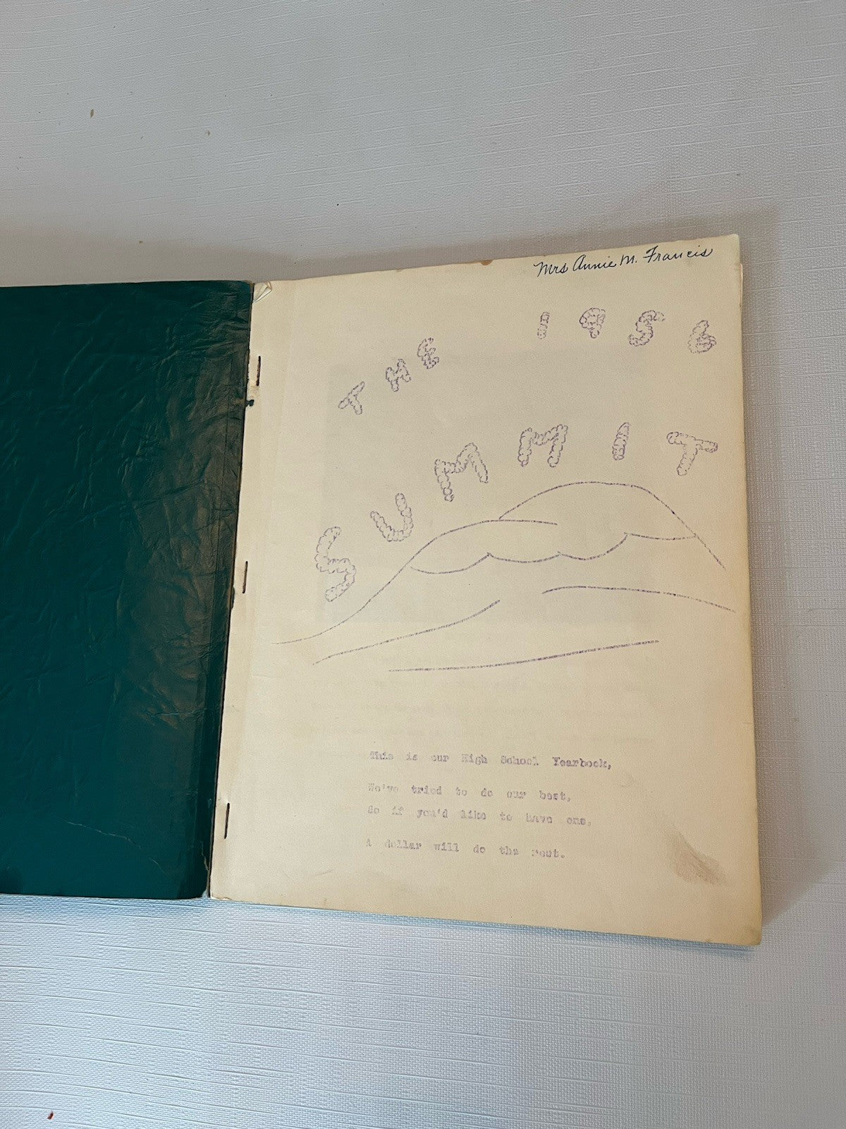 Vintage 1956 Danforth, Maine Yearbook And Grade 5 Class Photo