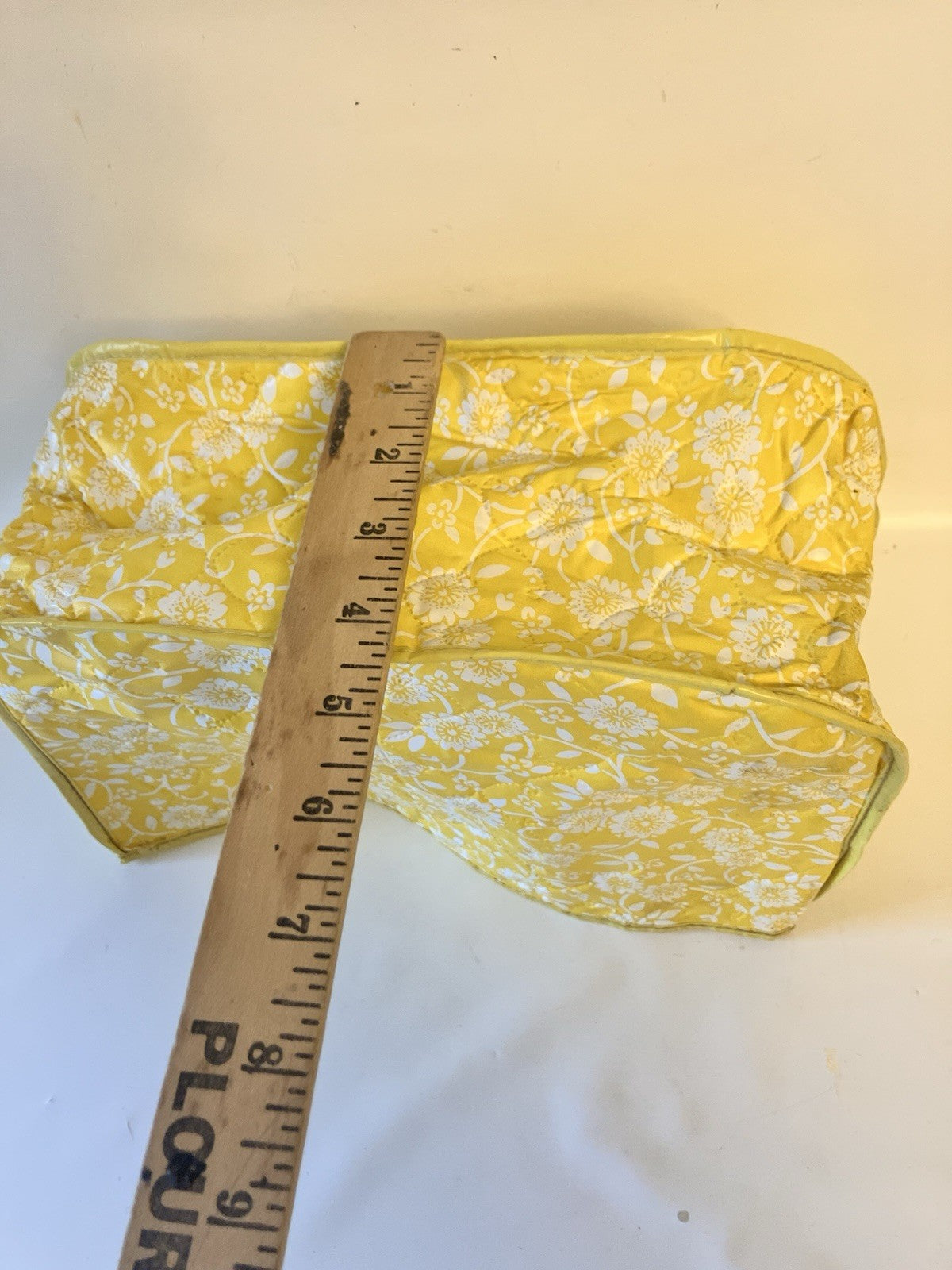Vintage 70/MCM Floral Yellow/White Vinyl Toaster/ Applicance Duster Covers; 3 Pc