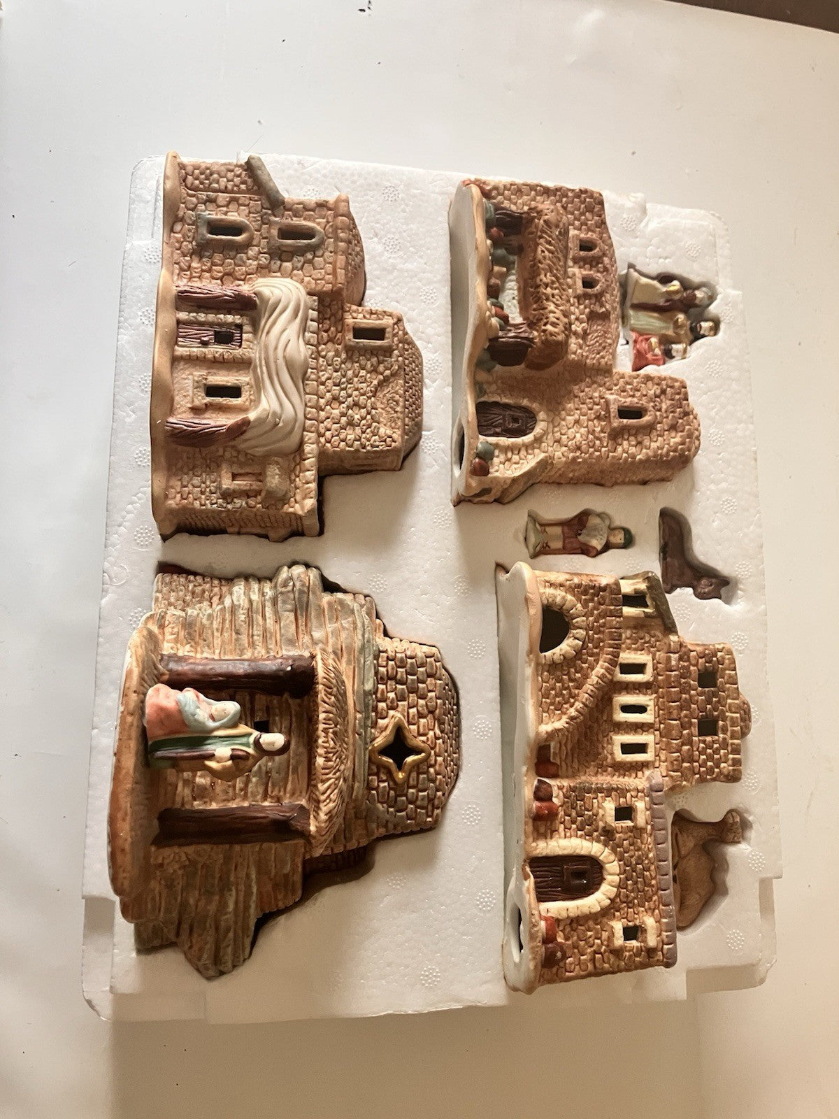 Vintage Ceramic Little Town Of Bethlehem’s Nativity Scene With Original Box