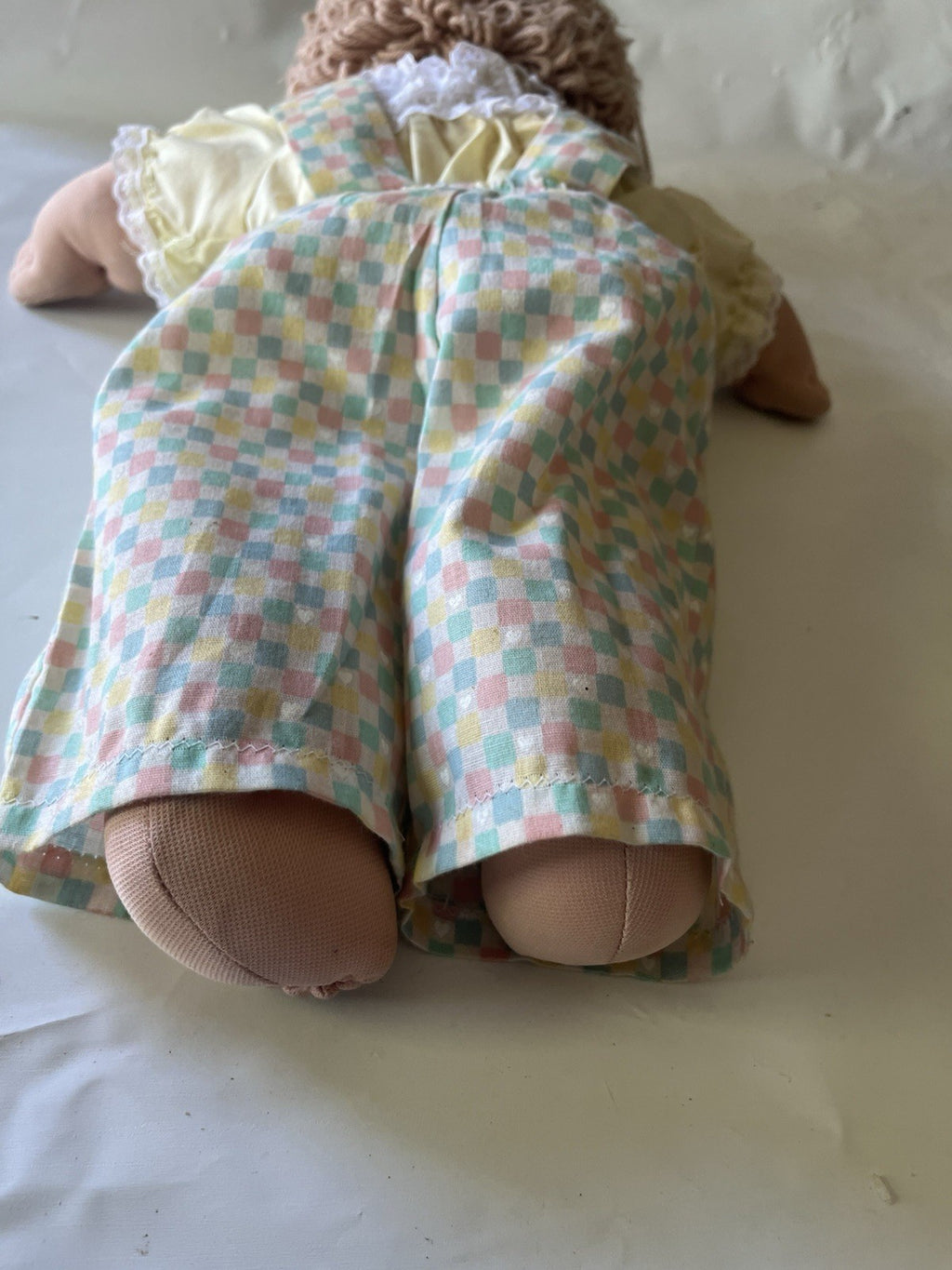 Vintage Cabbage Patch Kids Dirty Blonde Straight Pigtails Green Eyes, Tooth
