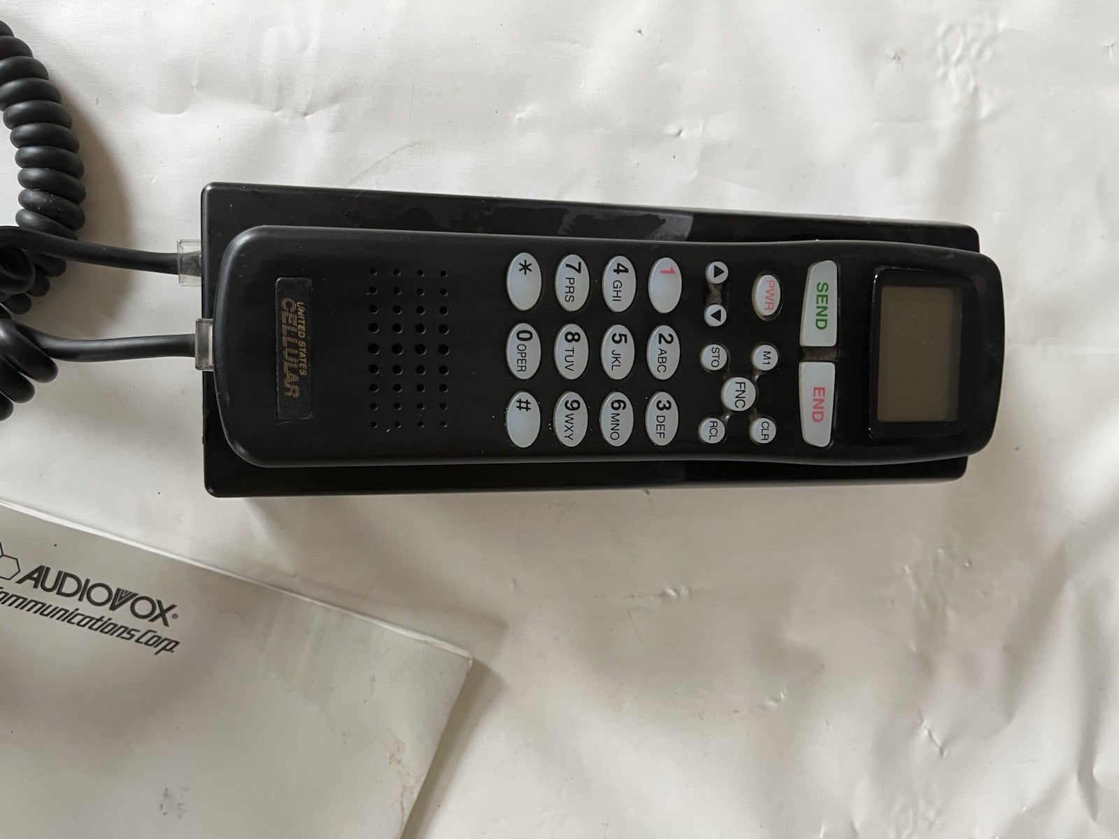 Vintage Audiovox U. S. Cellular Bag Phone, Original Manual, No Bag.