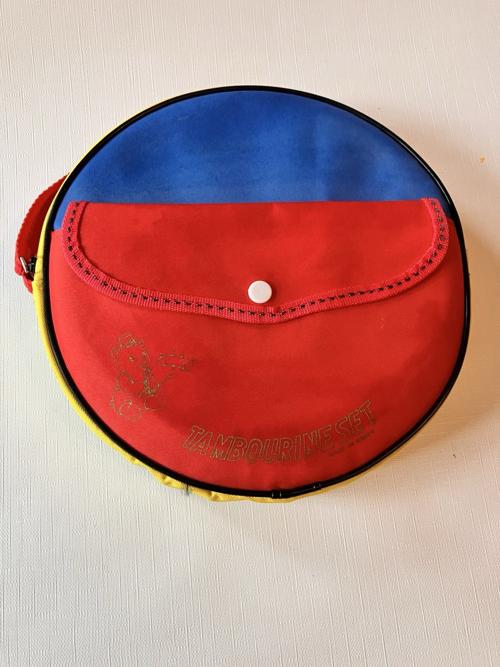 Vintage Child’s Tambourine/Triangle Set With Carrying Case. EVC!