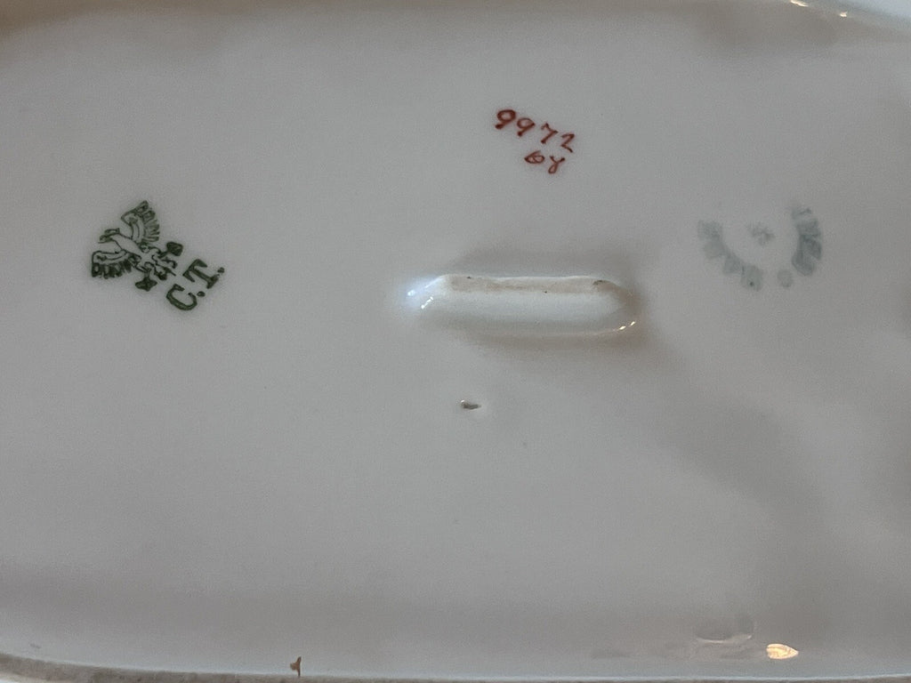 Vintage German C. Tielsch Co. Floral Porcelain Serving Platter. EVC