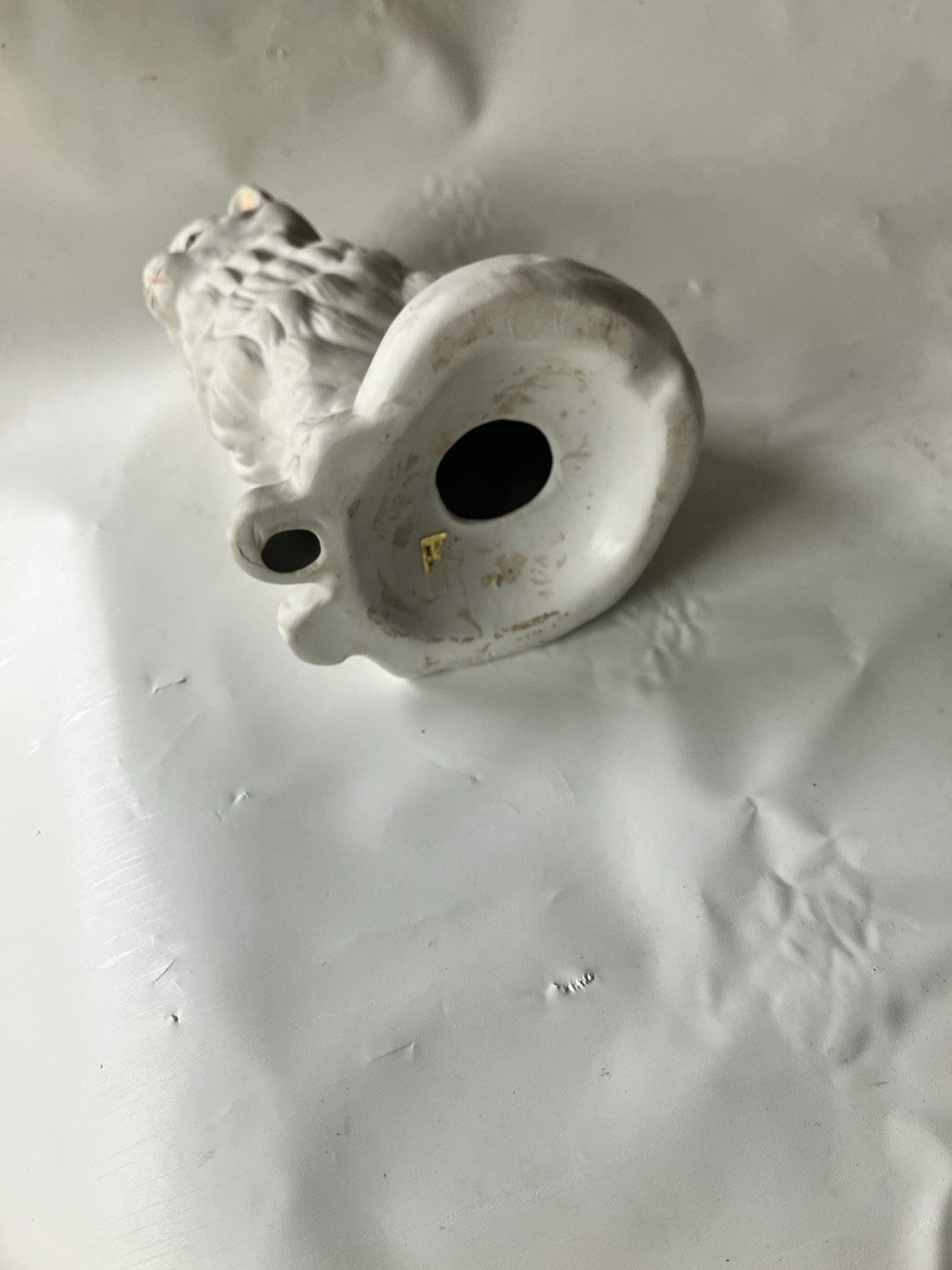 Vintage White Porcelain Persian Cat Figurine 6.5” Tall