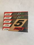 TDK D90 Blank Cassette Tapes 5 Pack IECI Type 1 Normal Bias Sealed