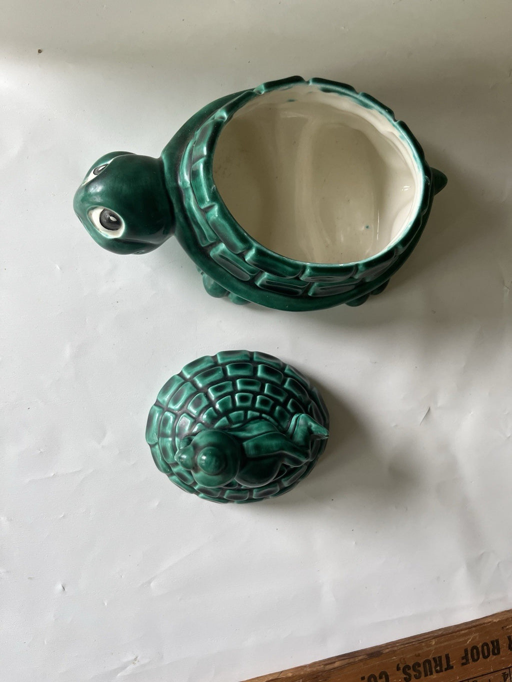 Vintage Turtle And Frog Ceramic Trinket Box; EVC