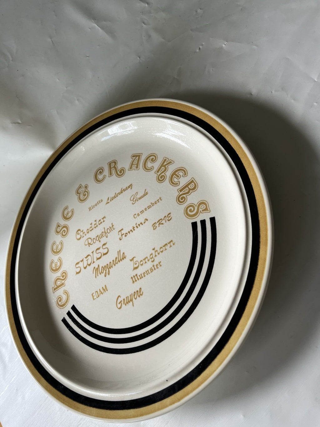 Vintage “Cheese And Crackers” 11.5” Ceramic Platter Plate