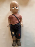 Vintage 15” Boy Celluloid Doll With Original Clothes