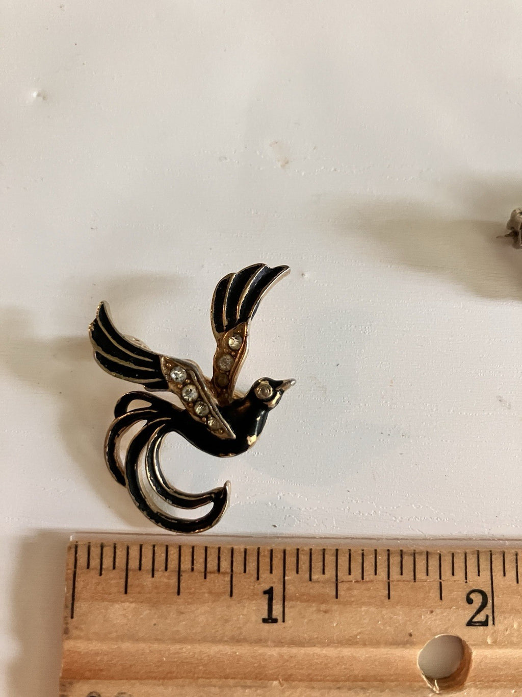 Vintage Enamel & Rhinestone Brooches- Bird of Paradise/ Infinity.
