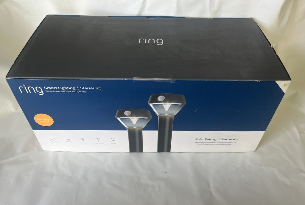 NEW Ring Smart Lighting Solar-Powered Pathlight Starter Kit + Bridge 5AT2X6