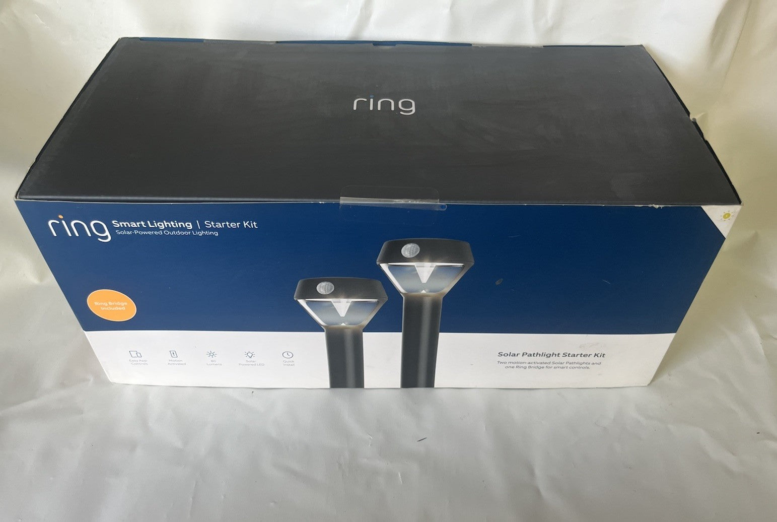 NEW Ring Smart Lighting Solar-Powered Pathlight Starter Kit + Bridge 5AT2X6