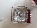 Vintage Westmoreland Wedding Pattern Ruby Flash Crystal candlesticks W/ Sticker