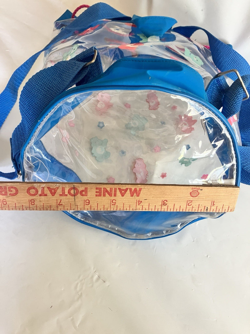 Y2K Clear Bucket Backpack, Pull Cord Care Bear  Backpack, Rare! EUC 2004 Edition