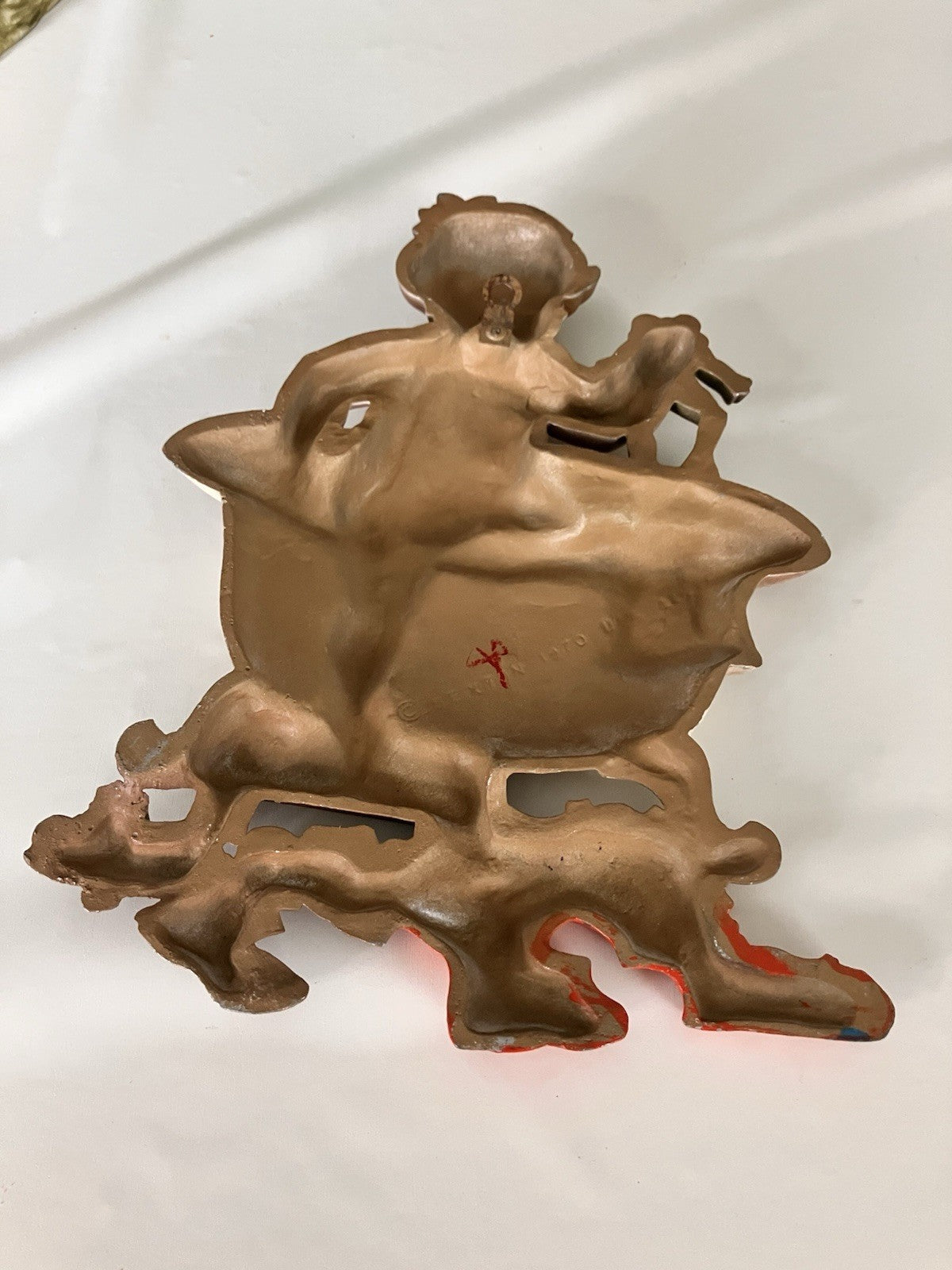 Vintage 1970 Sexton Cast Iron BATH TIME BOY & Frog Wall Decor MCM