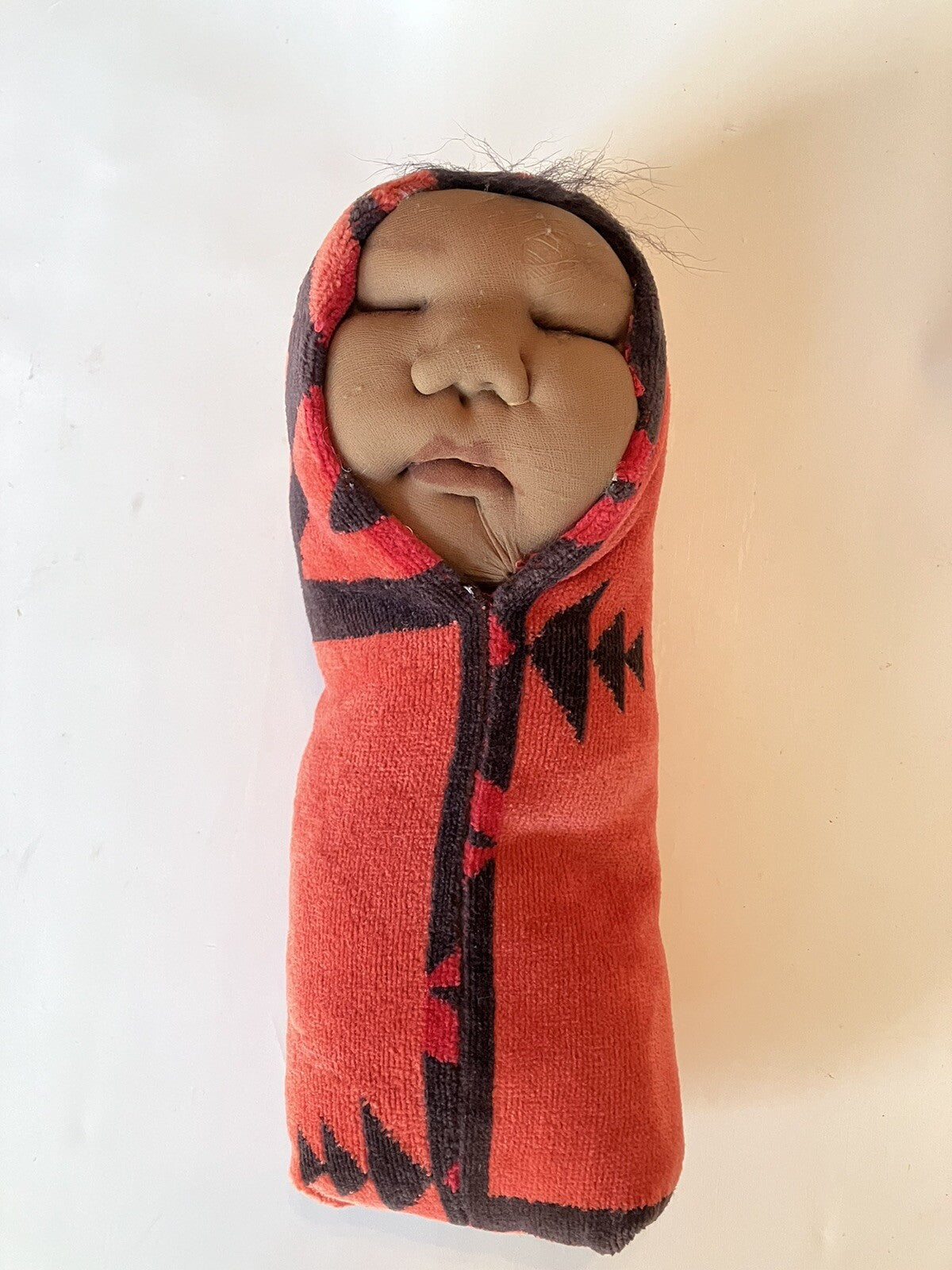 Vintage Native American Infant Doll, 14” Tall Plush
